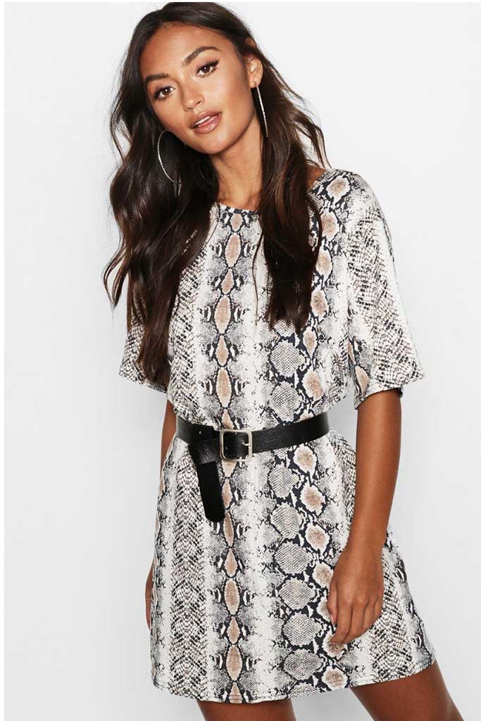 Oversized Robe Small Character Petite Robe Oversized - Imprimé serpent